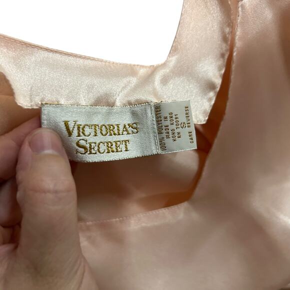 Vintage Ruffle Slip Dress Victoria’s Secret Blush Pink Satin Size S - Picture 5 of 7